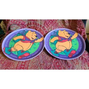 2 Winnie The Pooh Zak Designs Disney Kids Melamine Plate 8" Vintage